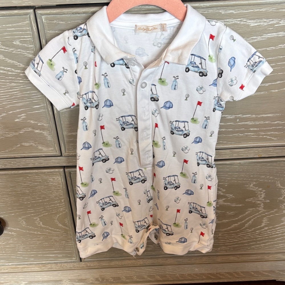 Golf Cart Polo Romper 9-12 M